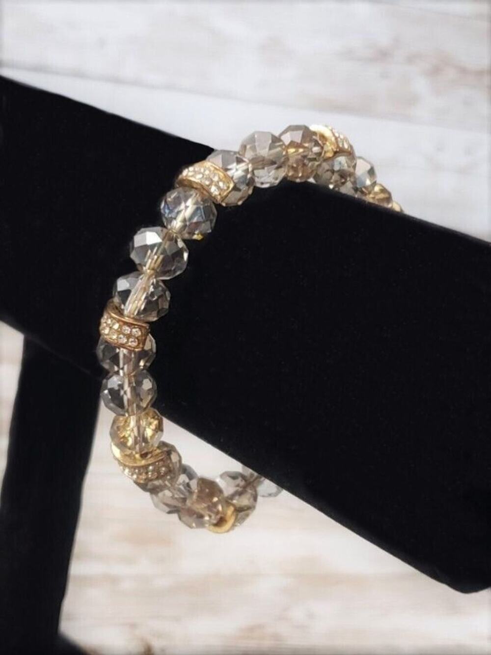 Vintage Stretch Bracelet - Dusky Transparent Beads